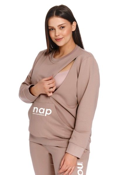 Women's pregnancy beige sweatshirt