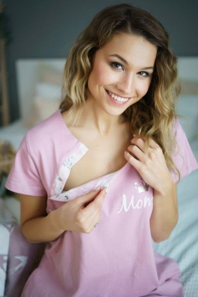 Koszulka ciążowa i do karmienia z magnetycznym zapięciem