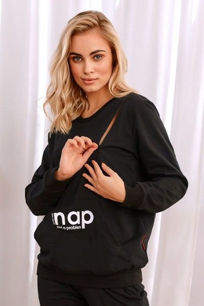 Women's pregnancy black sweatshirt