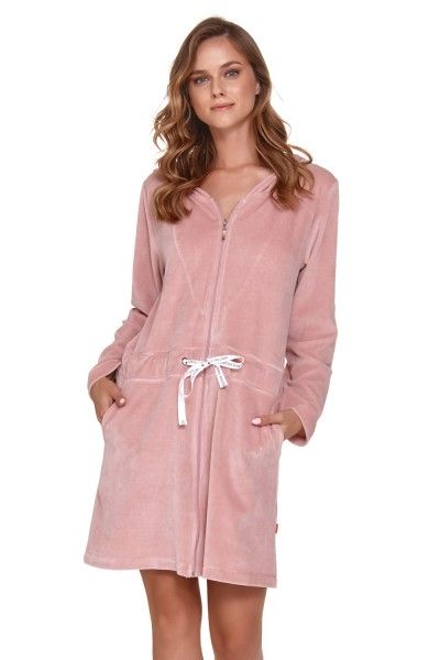 Pink velvet warm robe