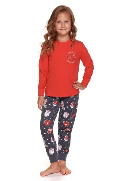 Czerwona dziecięca piżama z nadrukiem - unisex