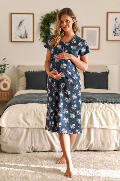 Women's maternity & breastfeeding nightdress extra long