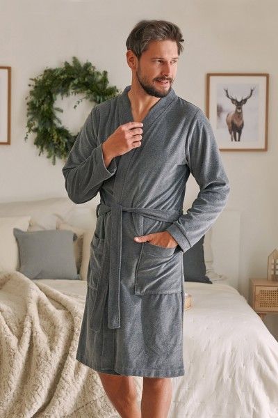 grey mens robe