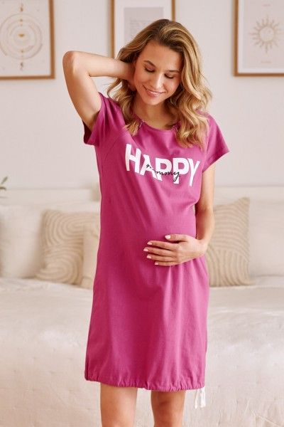 Happy Mommy koszula ciążowa i do karmienia z suwakami