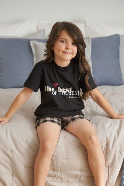 Dziecięca piżama z szortami w kratkę