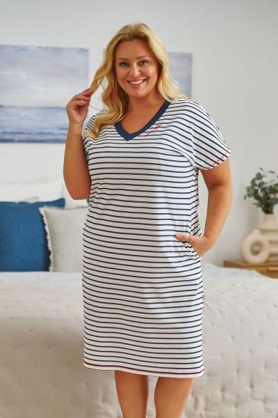 Plus size nightshirt in stripes
