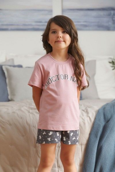 Children's pajama set with bear shorts