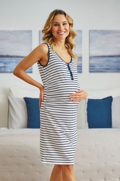 SECOND GRADE WITH DEFECT Women's maternity shirt in stripes