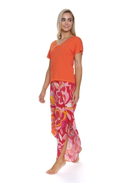 SECOND GRADE WITH DEFECT Viscose pyjamas with floral pattern